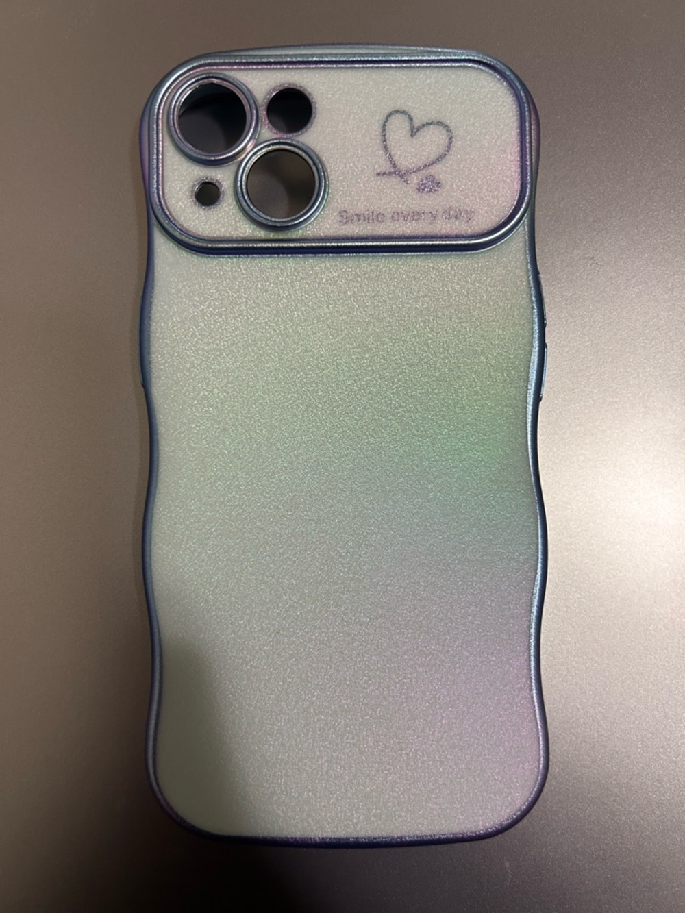 Amazon Gradient Phone Case with Heart Accent - Blue/Purple/Green